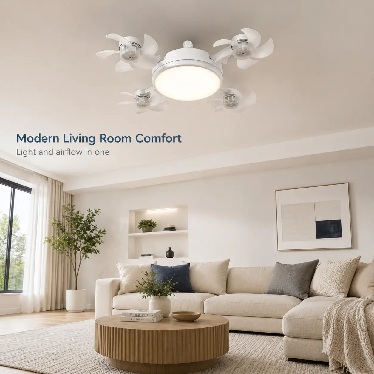 2-in-1 LED Ceiling Fan Light | Foldable Design with Remote