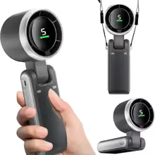 Portable 3-In-1 Turbo Handheld Fan, 5 High-Speed Settings, Type-C Charger