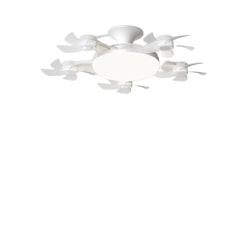 DroneDesign Silent LED Ceiling Fan Light with Remote | Dimmable 3-Color E27 Fan Lamp