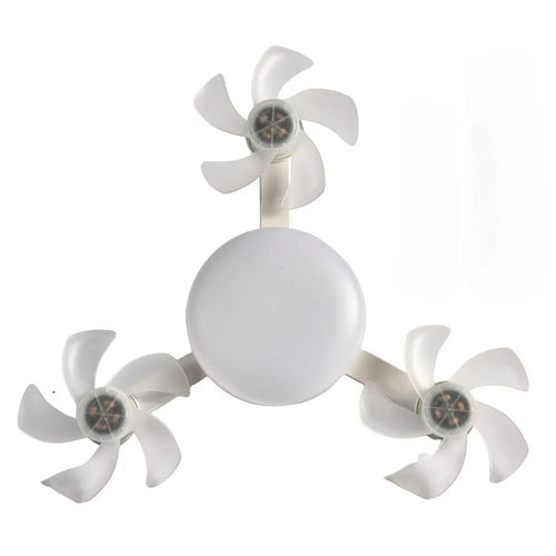 DroneDesign Silent LED Ceiling Fan Light with Remote | Dimmable 3-Color E27 Fan Lamp