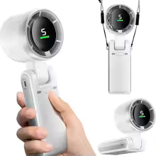 Portable 3-In-1 Turbo Handheld Fan, 5 High-Speed Settings, Type-C Charger