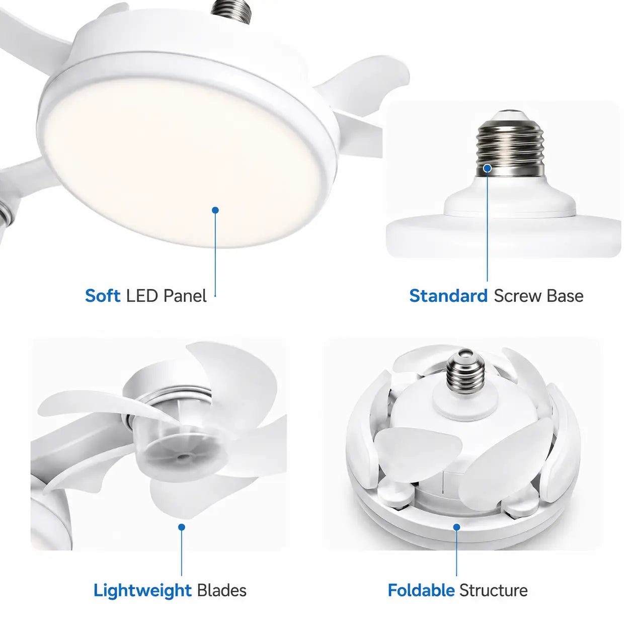 2-in-1 LED Ceiling Fan Light | Foldable Design with Remote